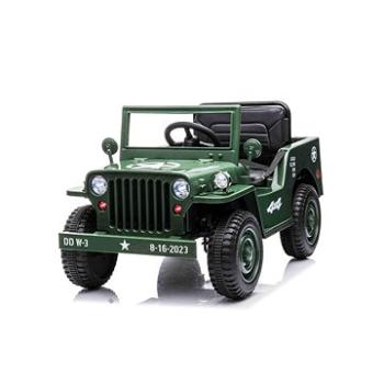 Elektrické autíčko USA ARMY Jednomístné 12V, zelené (8586019943375)