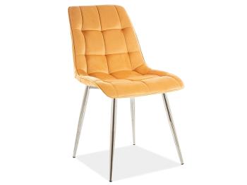 Jídelní židle CHIC VELVET stříbrná Signal Žlutá