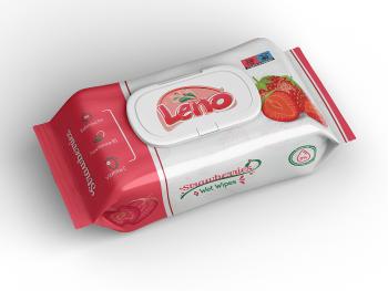 Vlhčené ubrousky - LENO 120ks Wet Wipes Strawberry