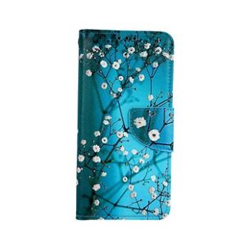 TopQ Pouzdro Samsung A20e knížkové Modré s květy 42945 (Sun-42945)
