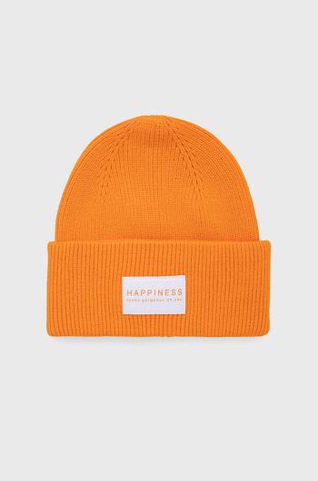 Čepice Only oranžová barva, z tenké pleteniny