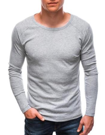 Pánské jednobarevné tričko s dlouhým rukávem MEL šedé