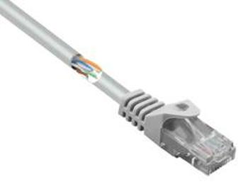 Síťový kabel RJ45 Basetech BT-2268240, CAT 5e, U/UTP, 25.00 cm, šedá