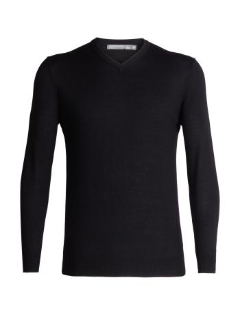 pánský merino svetr ICEBREAKER Mens Shearer V Sweater, Black velikost: XL