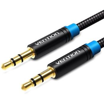 Vention Cotton Braided 3.5mm Jack Male to Male Audio Cable 2m Black Metal Type (P350AC200-B-M)