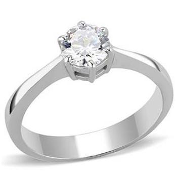 Šperky4U Ocelový prsten se zirkonem - velikost 50 - AL-0031-50