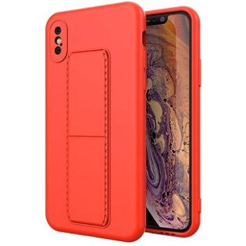 Kickstand silikonový kryt na iPhone X / XS, červený (WOZ39806)