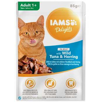 Kapsička IAMS pro kočky s masem z tuňáka a sledě v želé 85g