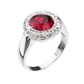 Evolution Group Stříbrný prsten s červeným krystalem Swarovski 35026.3 54 mm, Červená