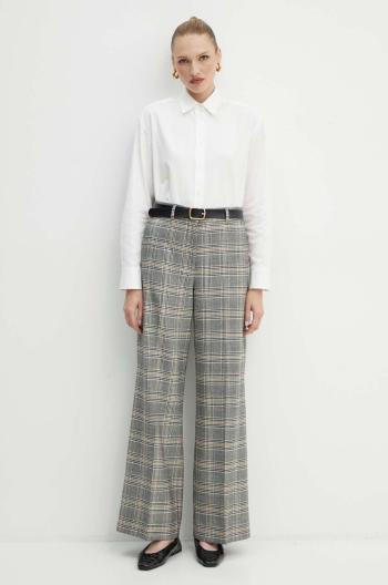 Vlněné kalhoty Weekend Max Mara černá barva, jednoduché, high waist, 2425136042600