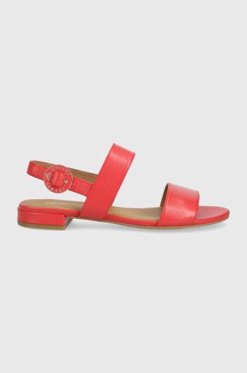 Kožené sandály Emporio Armani dámské, červená barva