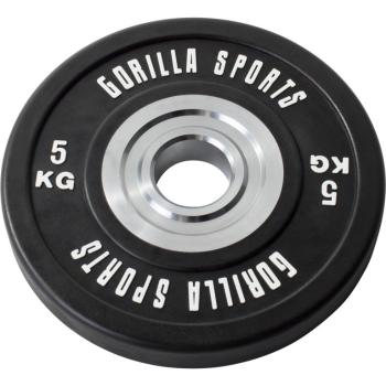 Gorilla Sports Zátěžový kotouč, pogumovaný, 5 KG