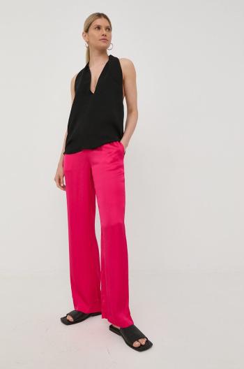 Kalhoty Birgitte Herskind dámské, fialová barva, jednoduché, high waist