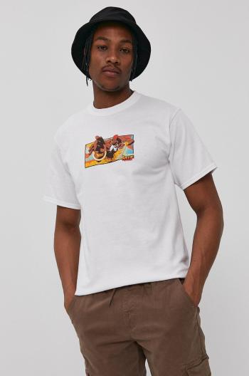 Tričko HUF X Street Fighter II pánské, bílá barva, s potiskem