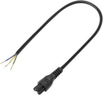 Síťový připojovací kabel IEC C5 spojka - kabel s otevřenými konci počet kontaktů: 2 + PE, černá, 1 ks