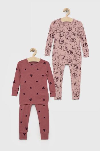 Dětské bavlněné pyžamo GAP růžová barva, s potiskem