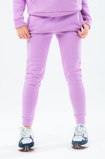 Dětské kalhoty Hype fialová barva, vzorované