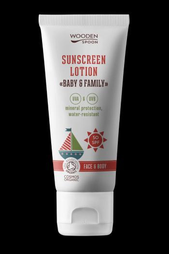 Woodenspoon Opalovací tělové mléko Baby & Family SPF50 100 ml