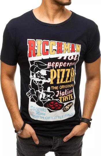 TMAVĚ MODRÉ PÁNSKÉ TRIČKO PIZZA RX4371 Velikost: 2XL