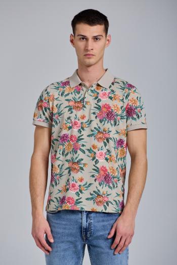 POLOKOŠILE GANT D2. DAHLIA PRINT PIQUE SS RUGGER hnědá 4XL