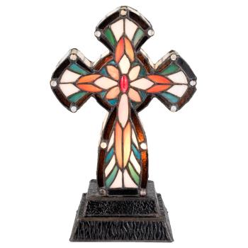 Stolní lampa Tiffany Kříž - 20*31 cm 2x E14/7W 5LL-5190