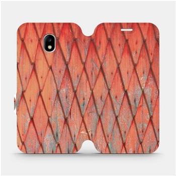 Flipové pouzdro na mobil Samsung Galaxy J5 2017 - MK01S Oranžový vzor dřeva (5903226776191)