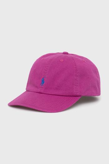 Dětská bavlněná čepice Polo Ralph Lauren růžová barva, hladká