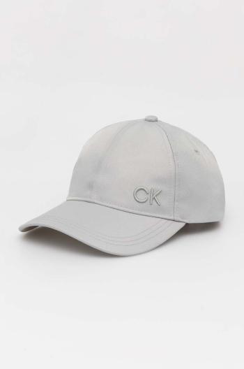 Kšiltovka Calvin Klein šedá barva, hladká, K60K611726