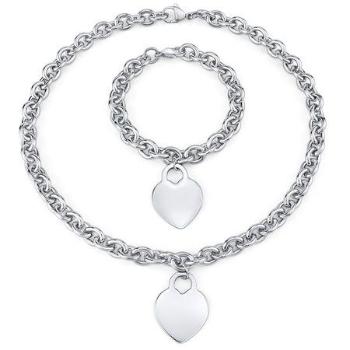West Side Set šperků pro ženy z chirurgické oceli náhrdelník a náramek s přívěskem srdce KMMS50266