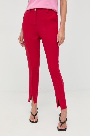 Kalhoty Morgan dámské, červená barva, fason cargo, high waist