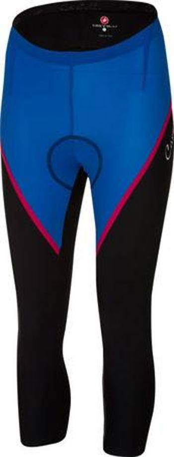 Castelli - dámské kalhoty Magnifica 3/4 s vložkou, blue/raspberry/black S