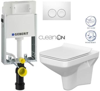 Geberit KOMBIFIX Basic tlačítko DELTA 21 Bílé WC CERSANIT COLOUR + SEDÁTKO 110.100.00.1 21BI CN1