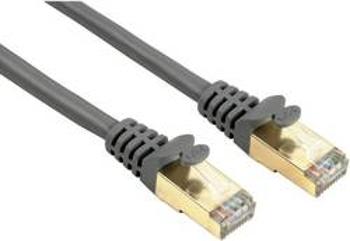 Síťový kabel RJ45 Hama 41896, CAT 5e, S/STP, 5.00 m, šedá