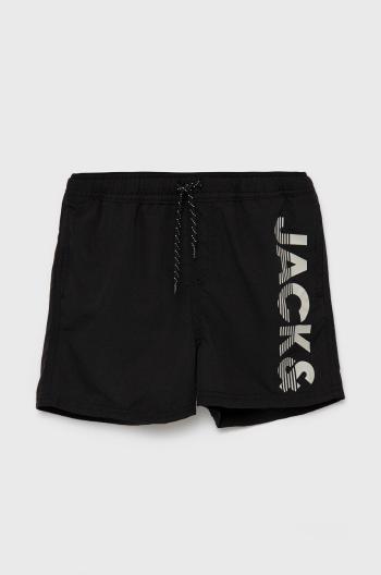 Dětské plavkové šortky Jack & Jones černá barva