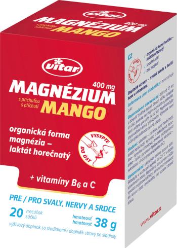 Vitar Magnezium Mango 400 mg + vit.B6 + vit.C 20 sáčků