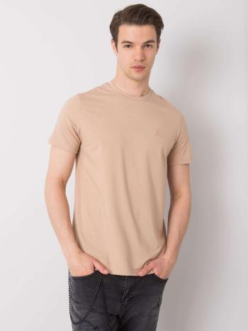 BÉŽOVÉ PÁNSKÉ BASIC TRIČKO TSKK-Y21-0000145-BEIGE Velikost: 2XL