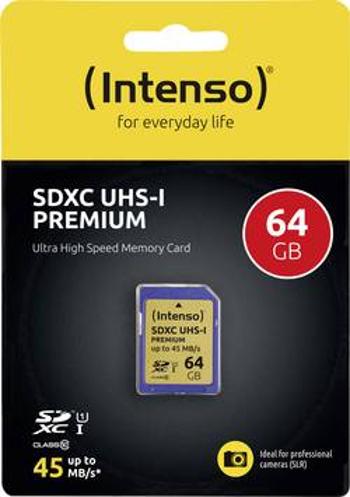 Paměťová karta SDXC, 64 GB, Intenso Premium 3421490, Class 10, UHS-I