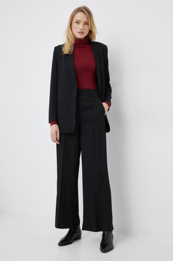 Kalhoty Y.A.S Deeply dámské, černá barva, jednoduché, high waist