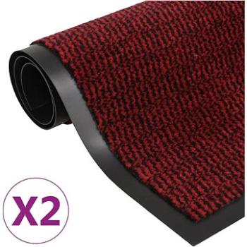 Protiprachové obdélníkové rohožky 2ks všívané 90x150 cm červené 3051615