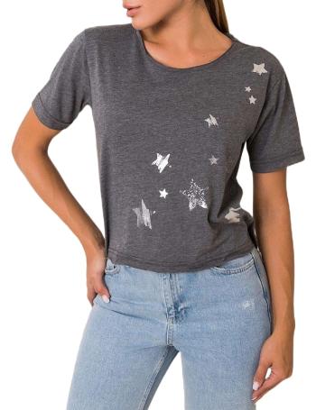 šedé dámské tričko s hvězdami vel. M