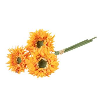 Svazek umělých květin - Gerbera tmavě žlutá 25 cm