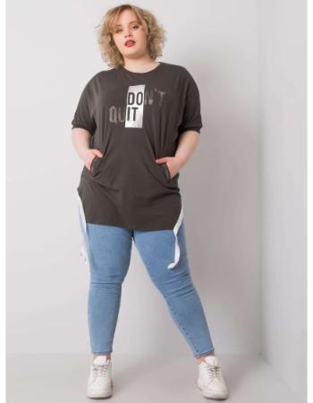 Dámská halenka plus size CLARE tmavě khaki 