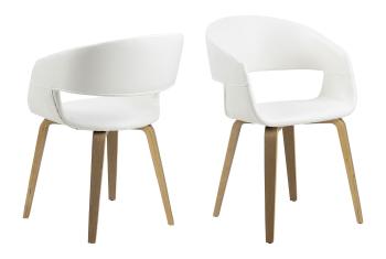 Židle s opěrkou Nova – bílá