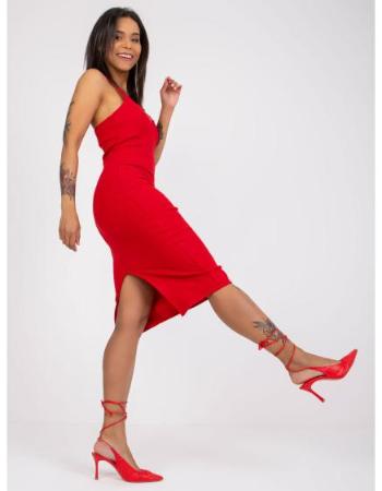 Dámské šaty pruhované bavlněné midi Emi RUE PARIS červené  