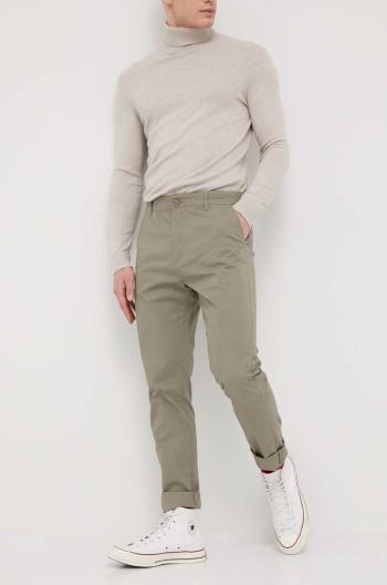 Kalhoty Solid pánské, zelená barva, jednoduché