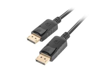 LANBERG připojovací kabel DisplayPort 1.2 M/M, 4K@60Hz, délka 1m, černý, se západkou, zlacené konektory