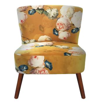 Křeslo s textilním sedákem a květinovým potiskem Dieudonne - 51*61*77 cm 50345Y