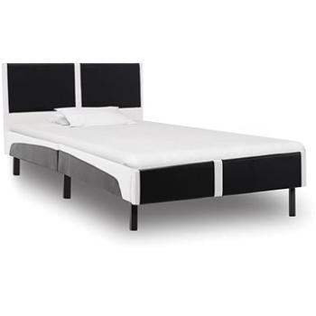 Rám postele černobílý umělá kůže 90x200 cm (280287)