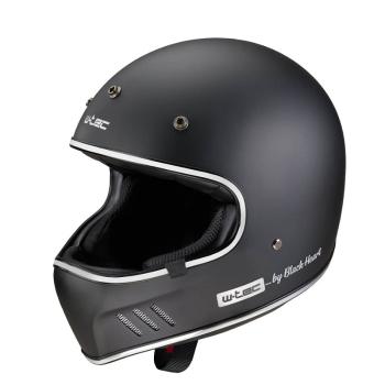 Moto přilba W-TEC Black Heart Retron Barva Simple Black, Velikost S (55-56)