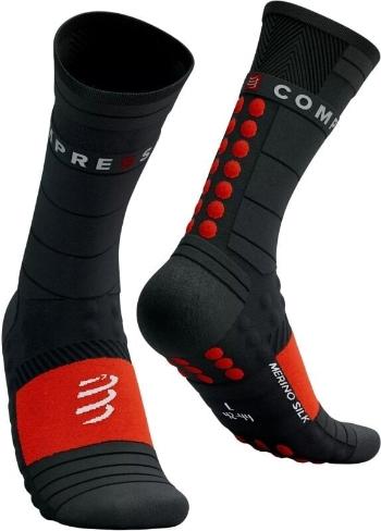 Compressport Pro Racing Winter Run Black/High Risk Red T2 Běžecké ponožky